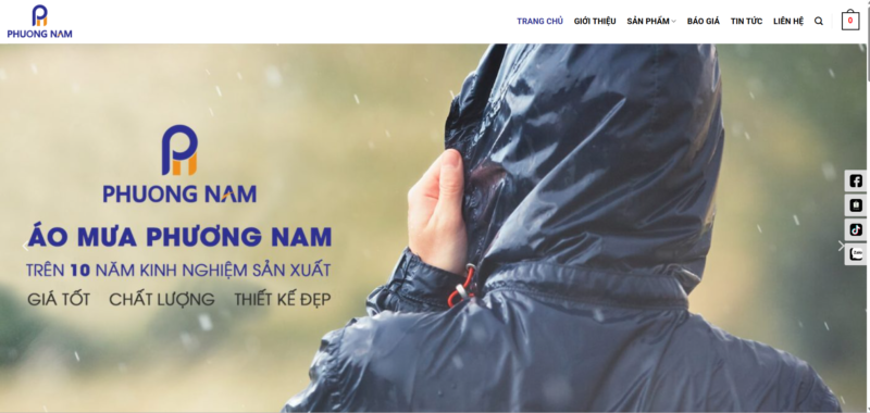 Alt="Hình ảnh website chính thức của Áo Mưa Phương Nam"