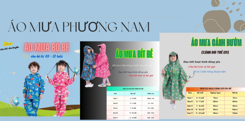 Alt="Áo mưa cho bé Phương Nam"