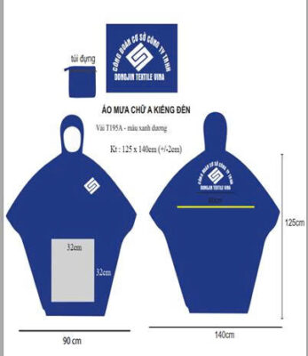 Alt="Áo mưa chữ A in logo Phương Nam"