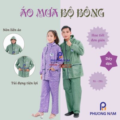 Alt="Áo mưa bộ bông/sọc Phương Nam"